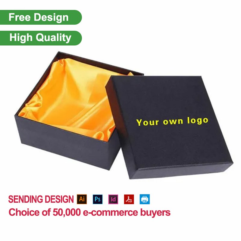 Customizable Foam Personalized Earring Box 50 White And Black Buckle Lid Packaging