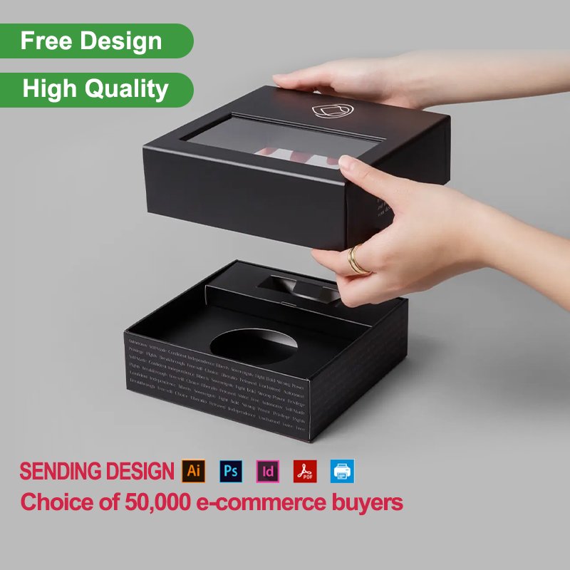 Customizable Foam Personalized Earring Box 50 White And Black Buckle Lid Packaging