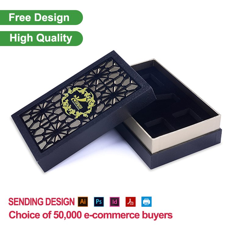 Customizable Foam Personalized Earring Box 50 White And Black Buckle Lid Packaging
