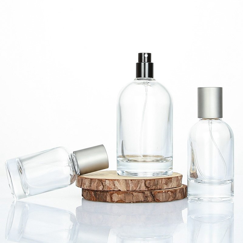 Custom Logo 30ml 100ml Men's Glass Perfume Spray Bottles Thick Bottom Cylinder Empty Cosmetic Pump Car Packaging 100pcs