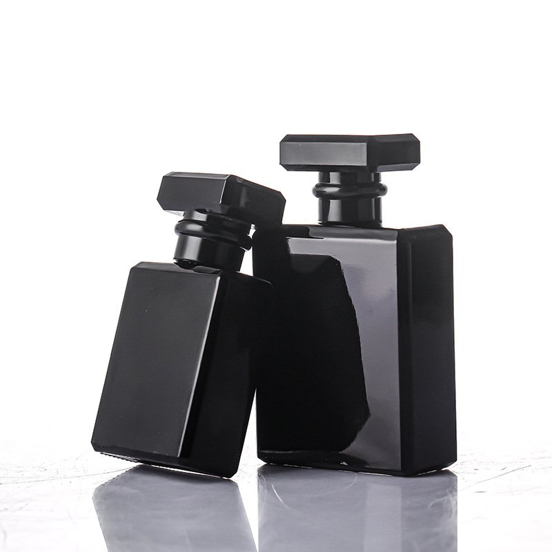 Black Matte Color 50ml 100ml Capacity Square Glass Perfume Bottle With Pressure Spray Men's perfume Makeup Empty Bottle