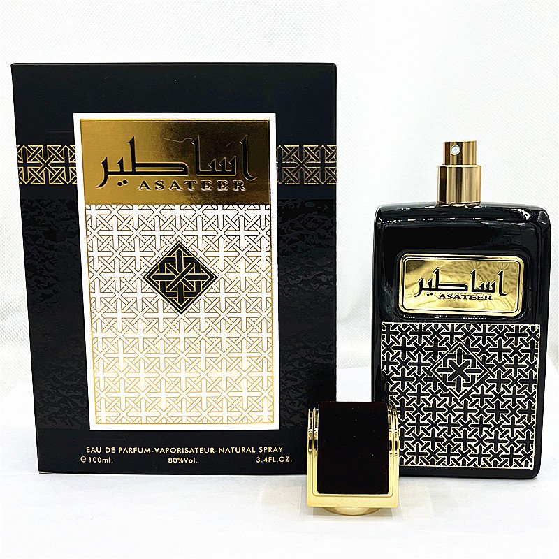 High Quality 100ML Luxury Black Arabic Dubai Men's Perfume Long-Lasting Woody Fresh Fragrance Eau de Parfum Spray Type Wholesale