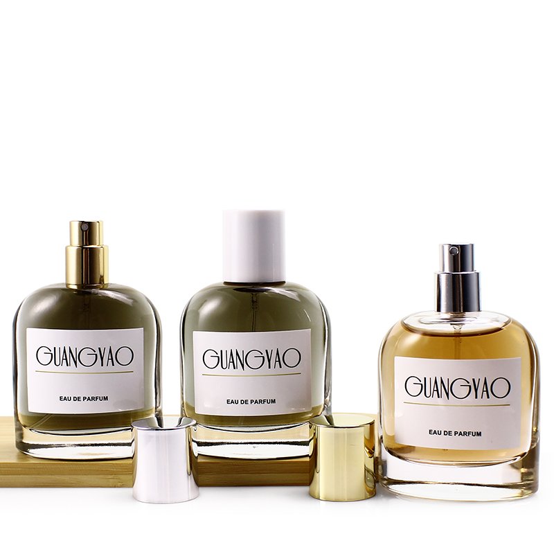 50ml round transparent empty glass perfume bottle and packaging box Simple style men's perfume