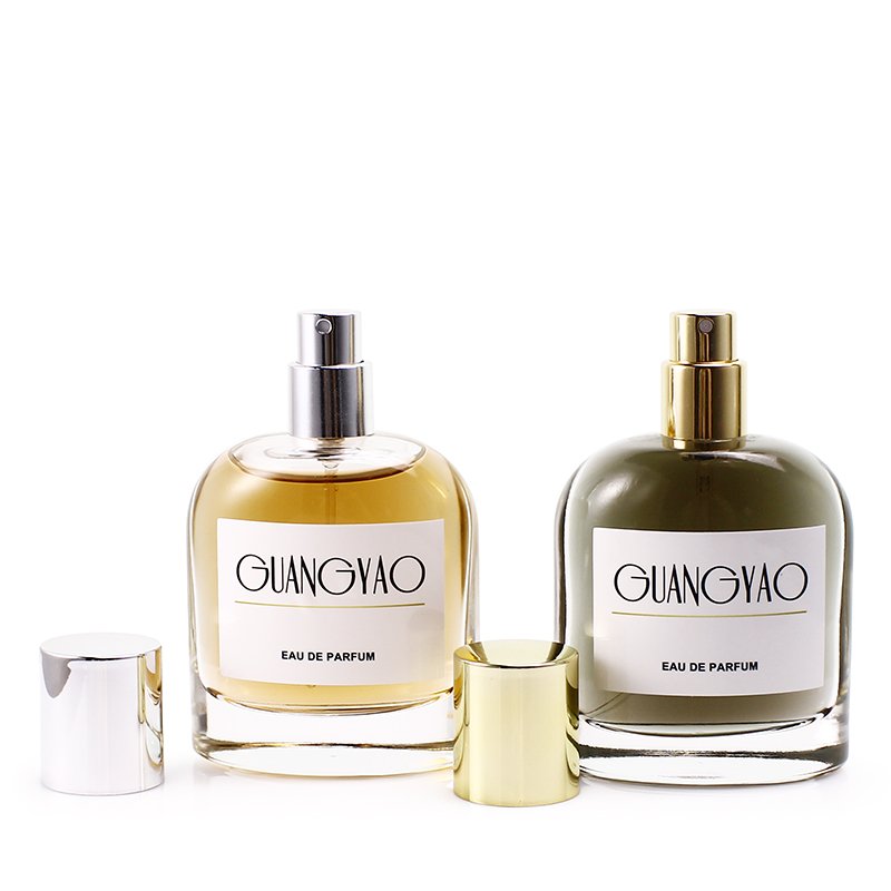 50ml round transparent empty glass perfume bottle and packaging box Simple style men's perfume