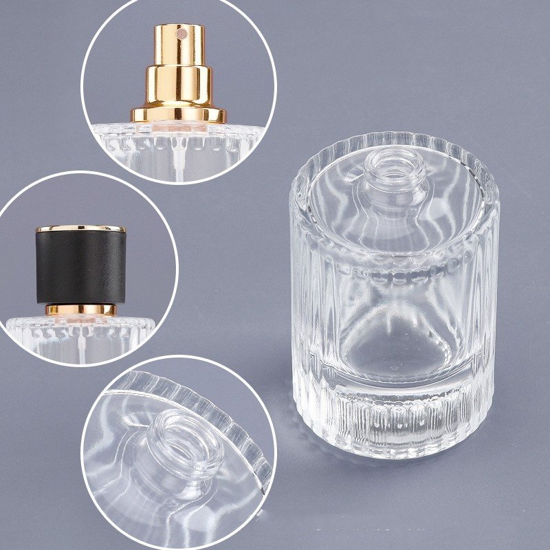 Luxury 50ml Glass Perfume Bottle for Men Empty Cosmetic Packaging Manufacturer's Spray Bottle Screw Cap Screen Printing Surface