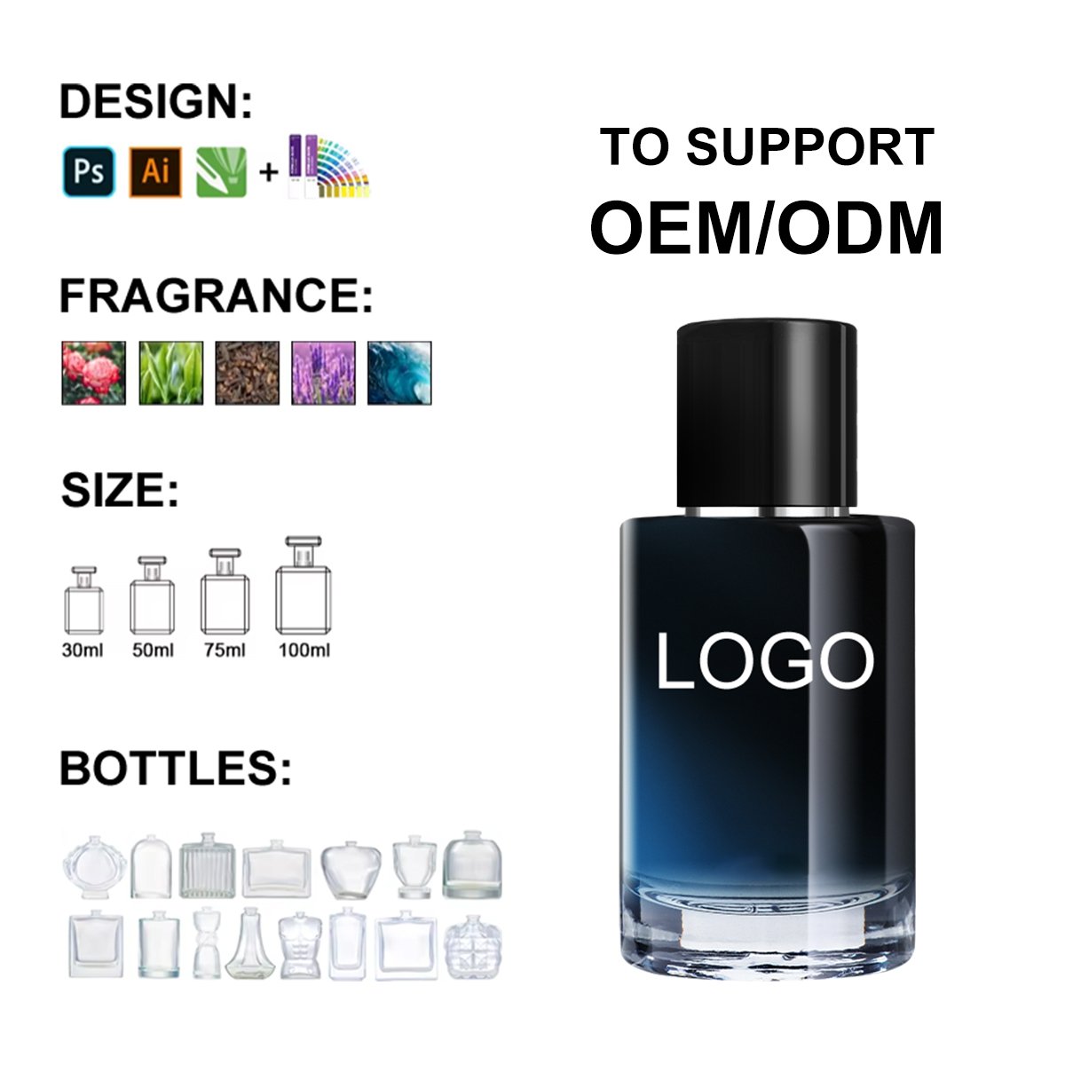 Wholesale 50ml Men's Perfume OEM/ODM Perfume Original Cologne Parfums for men