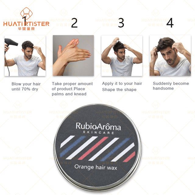 Huati Sifuli Rubio Aroma Organic Clay Hair Wax Private Label Factory Matte Finished Strong Hold Fashion Styling Men Hair Clay