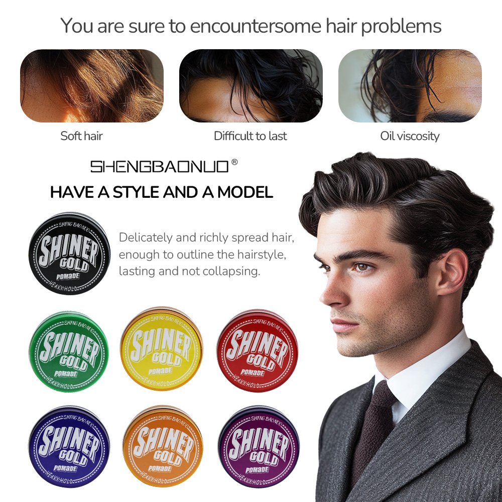 Professional Men's Hair Styling Cream Long Lasting Alcohol-Free Molding Pomades & Waxes