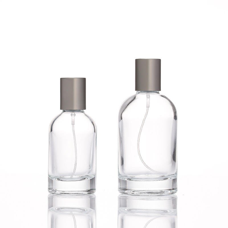 30ml 50ml 100ml Custom Logo Men's Glass Thick Bottom Cylinder Perfume Spray Bottles Empty Cosmetic Container