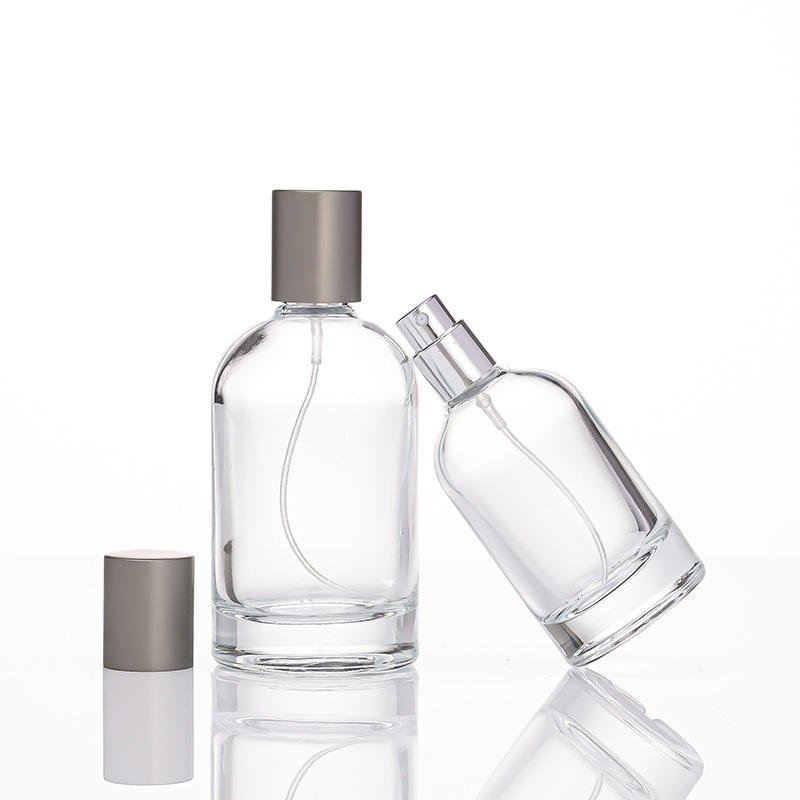 30ml 50ml 100ml Custom Logo Men's Glass Thick Bottom Cylinder Perfume Spray Bottles Empty Cosmetic Container