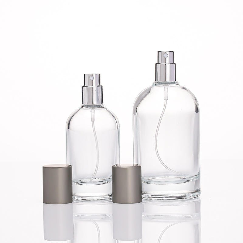 30ml 50ml 100ml Custom Logo Men's Glass Thick Bottom Cylinder Perfume Spray Bottles Empty Cosmetic Container