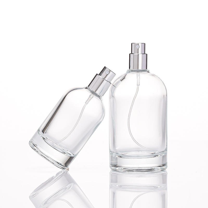 30ml 50ml 100ml Custom Logo Men's Glass Thick Bottom Cylinder Perfume Spray Bottles Empty Cosmetic Container