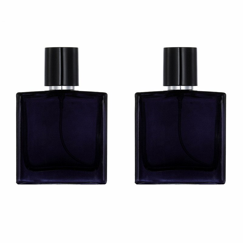 Luxury black men's glass perfume bottle 30ml can be customized square sprayer