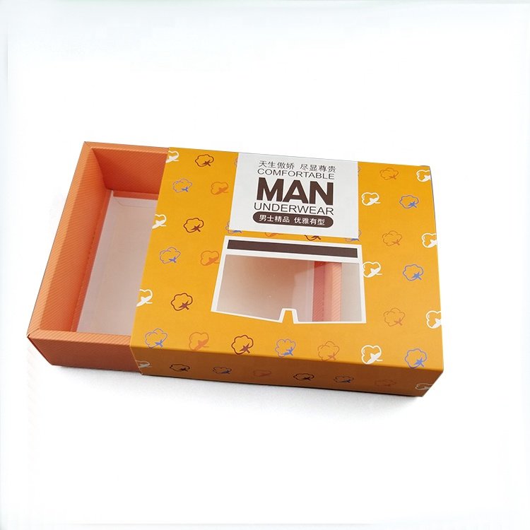 Manufacturer's direct sale frosted men's underwear and socks customized product packaging box