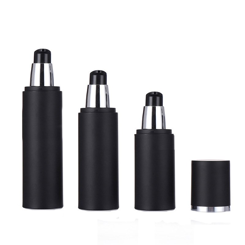 Luxury Empty 80ml 100ml 120ml matte Black Airless Pump Bottles Fancy 4oz Men's Cosmetic Emulsion Packaging (PAB32)