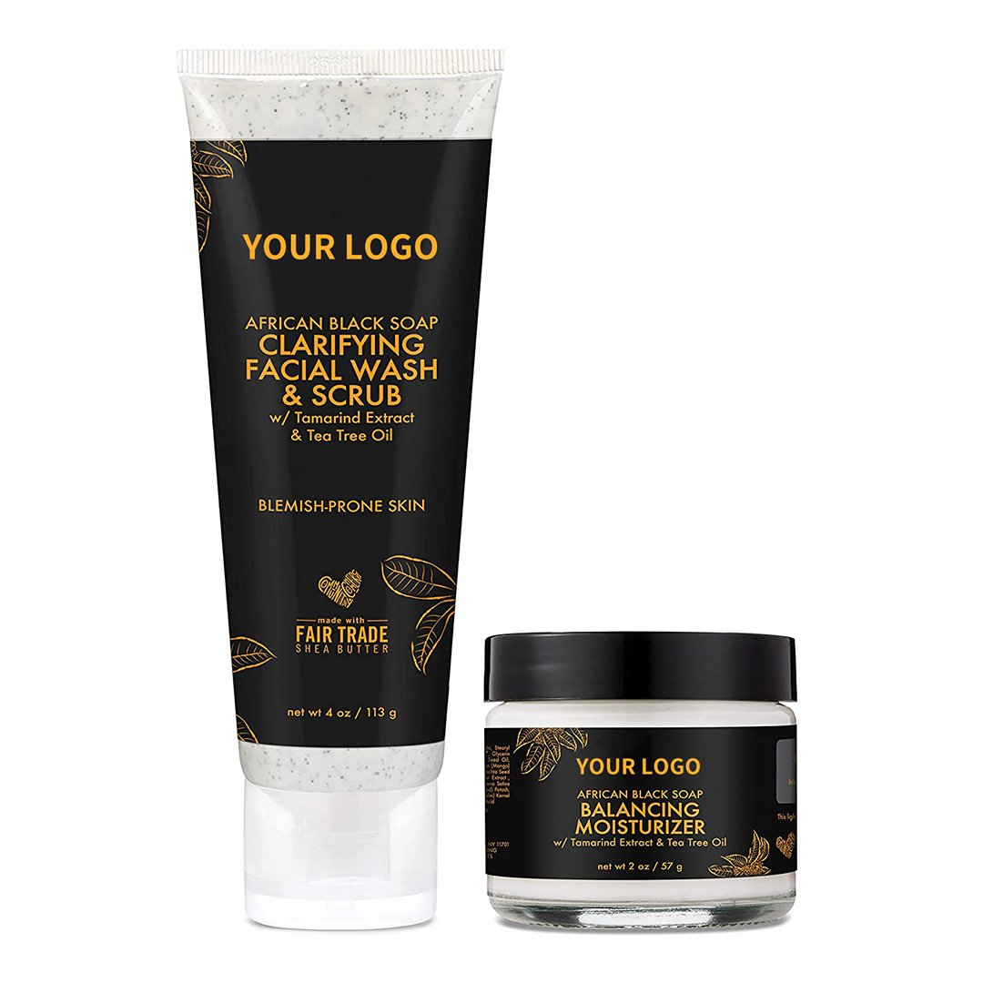 Private Label Skincare Beauty Vagan Organic Anti-aging Vitamin C Cleanser Face Cream Facial Serum Mens Skin Care Set