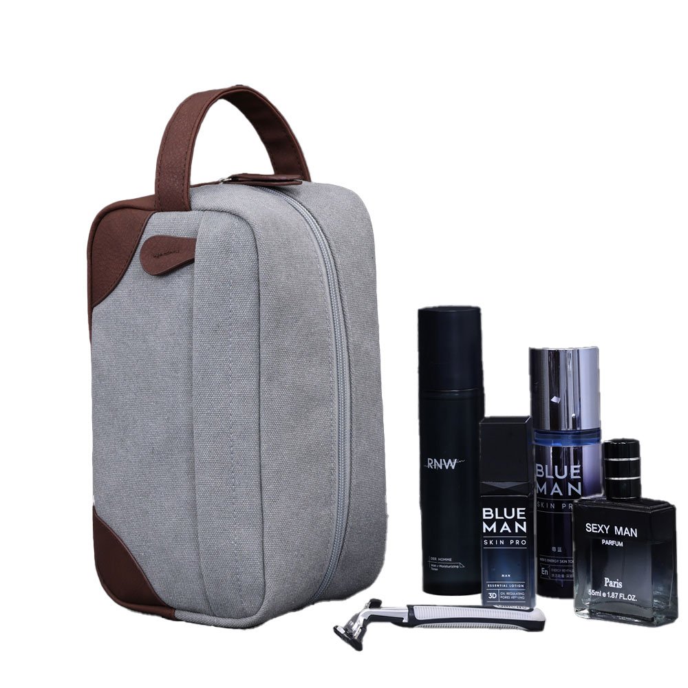 Multi Functional Canvas Pu Portable Storage Bag For Shavers Perfume Cosmetics Etc Vintage Men's Toiletries Cosmetics Bag