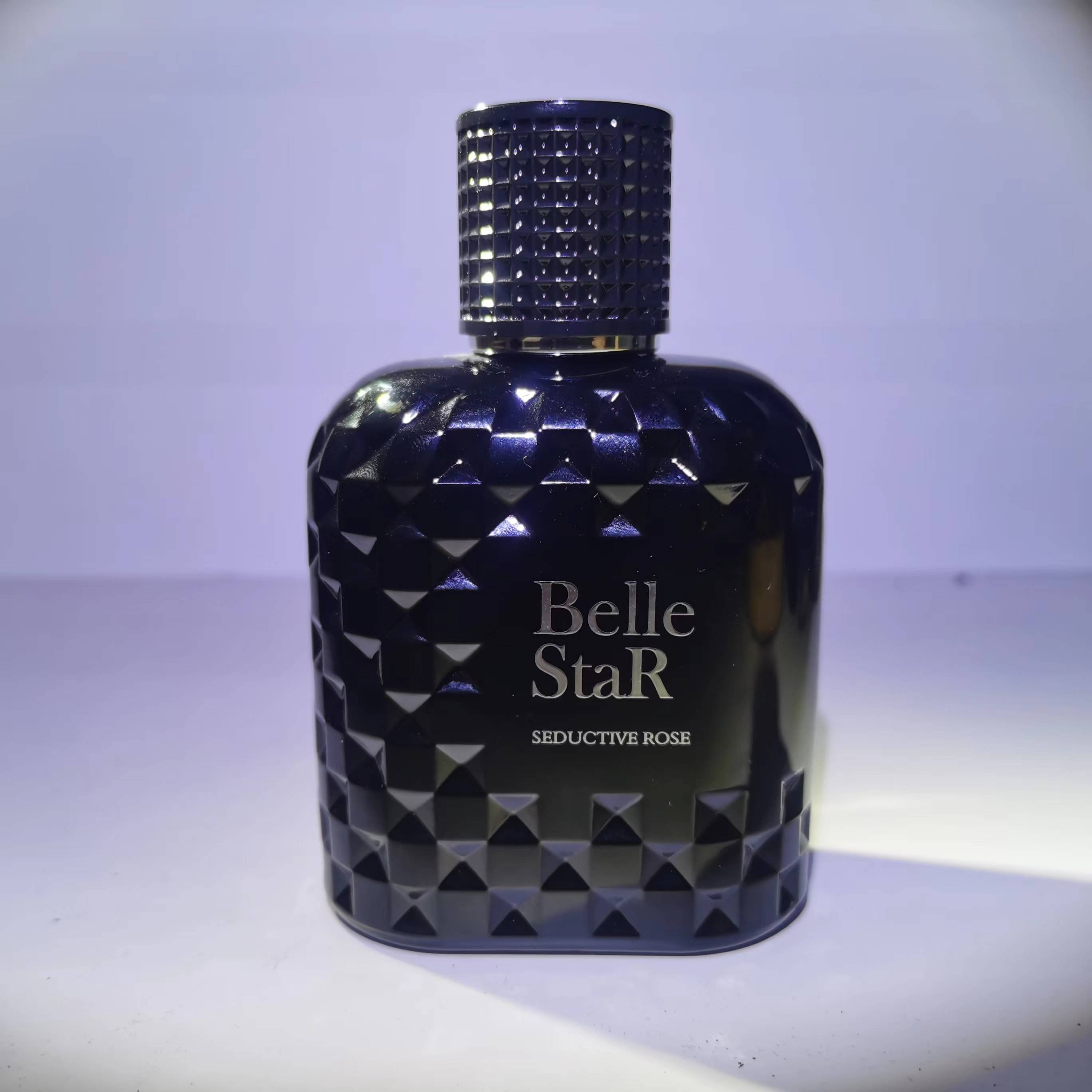 Free sample mysterious black sexy men's perfume flat round luxury glass spray bottle with black cap