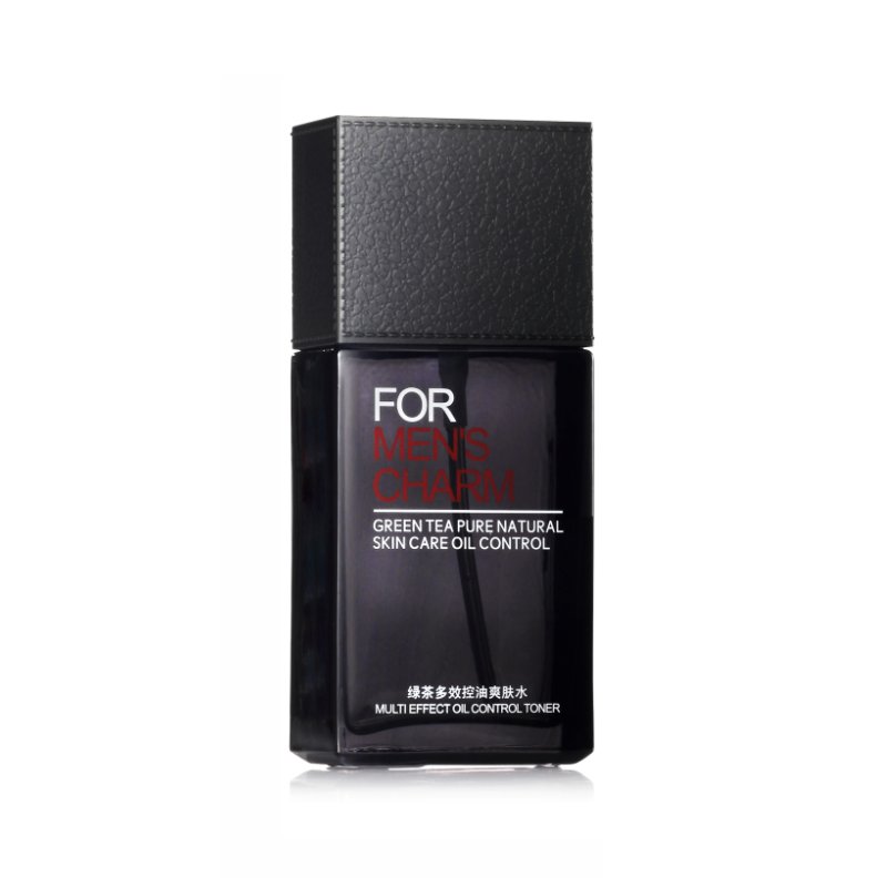 H 388 Square Black Men's Skincare Packaging Set Cosmetic Face Cream Jar Glass Lotion Bottle With Pump