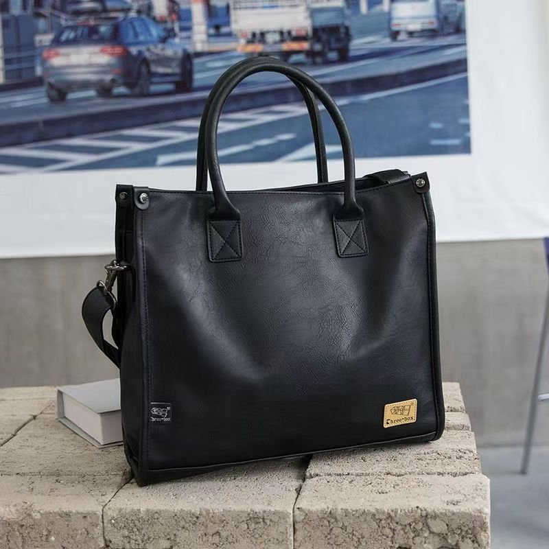 Handbag male briefcase Casual business single shoulder crossbody bag fashion brand new horizontal leather men's office bag