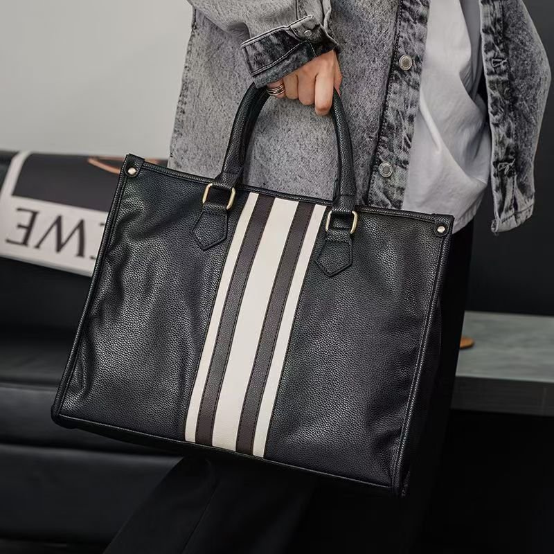 Handbag male briefcase Casual business single shoulder crossbody bag fashion brand new horizontal leather men's office bag