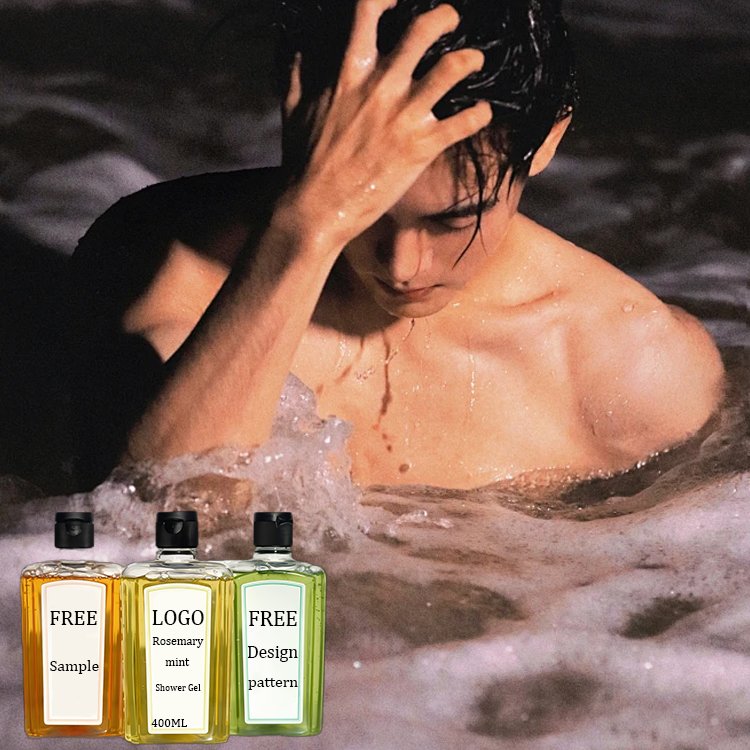 Wholesale shower gel Private brand Rosemary Mint Moisturizing men's body wash