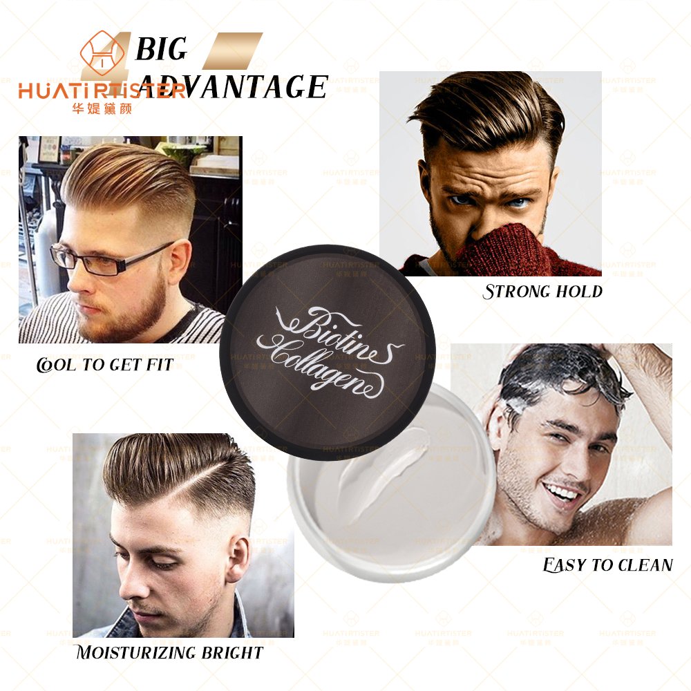 Huati Sifuli BIOTINES OEM Water-based Wax Pomade Strong Hold Hair Styling Mens Hair Matte Clay