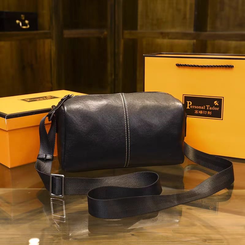 Men's crossbody bag leather 2024 new business leisure senior sense backpack head layer cowhide bag men's shoulder bag