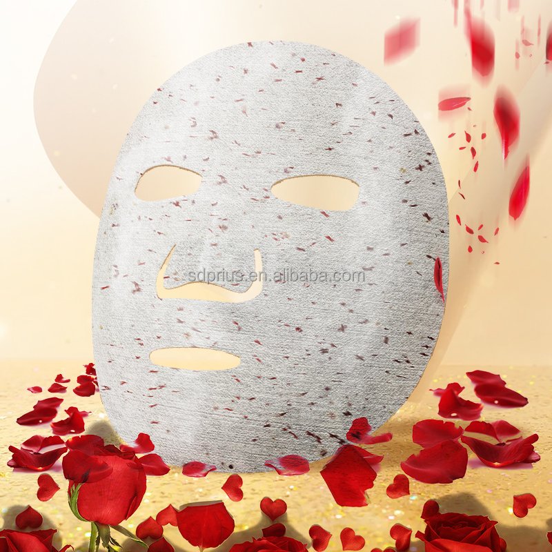 Dry Face Mask Sheet Rose Petal Hyaluronic Acid Powder Nonwoven Mask Sheet Repairing Skin Care Freeze-dried Mask Unisex OEM/ODM