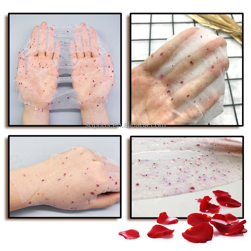 Dry Face Mask Sheet Rose Petal Hyaluronic Acid Powder Nonwoven Mask Sheet Repairing Skin Care Freeze-dried Mask Unisex OEM/ODM