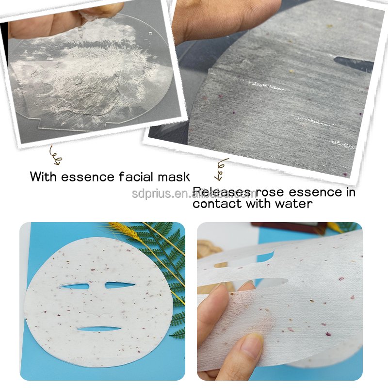 Dry Face Mask Sheet Rose Petal Hyaluronic Acid Powder Nonwoven Mask Sheet Repairing Skin Care Freeze-dried Mask Unisex OEM/ODM