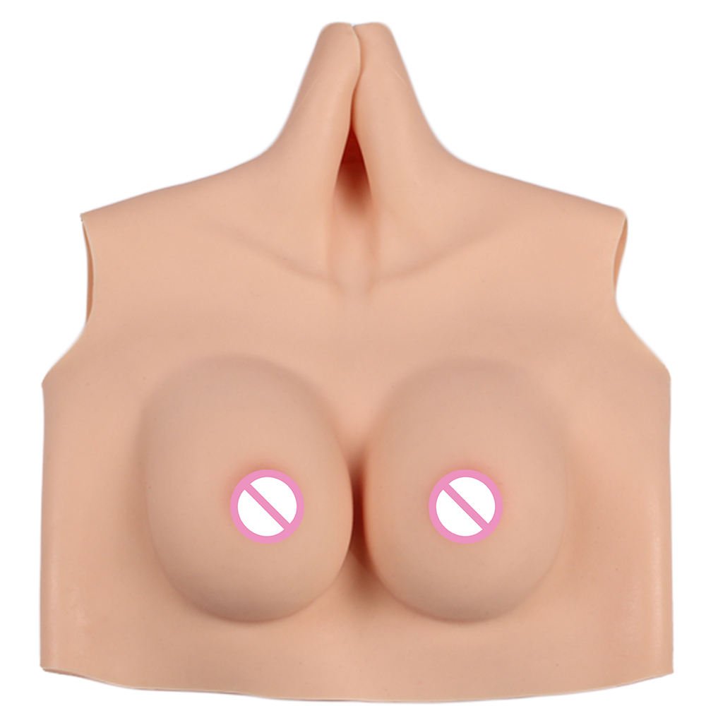 High Collar Cosplay Transgender Silicone Breast Forms Realistic Tits boobs Breast Enhancer Pads For Man To Woman