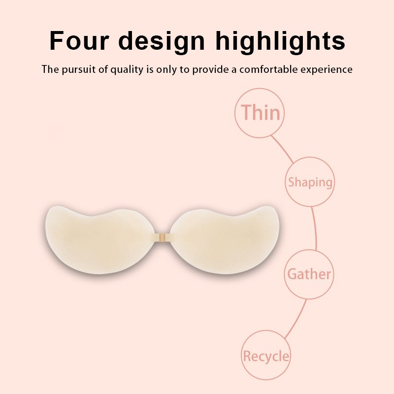 One Piece Silicone Breast Forms Strapless Invisible Self Adhesive 100% Biogel Silicone Bra Cup