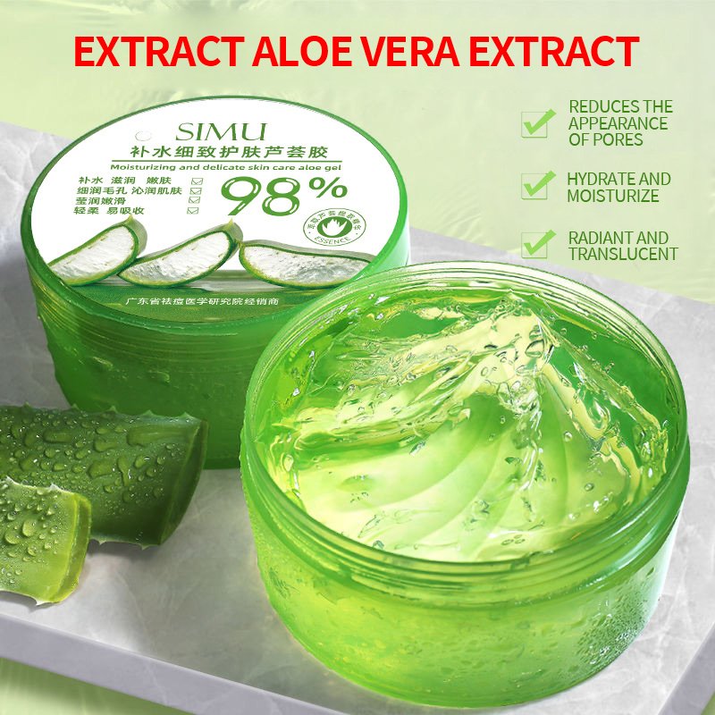 Private Label After Sun Snoothing Aloe Vera Gel Face Care Moisturizing Cream Natural Organic Pure 98 Skin Care Gel for Home Use