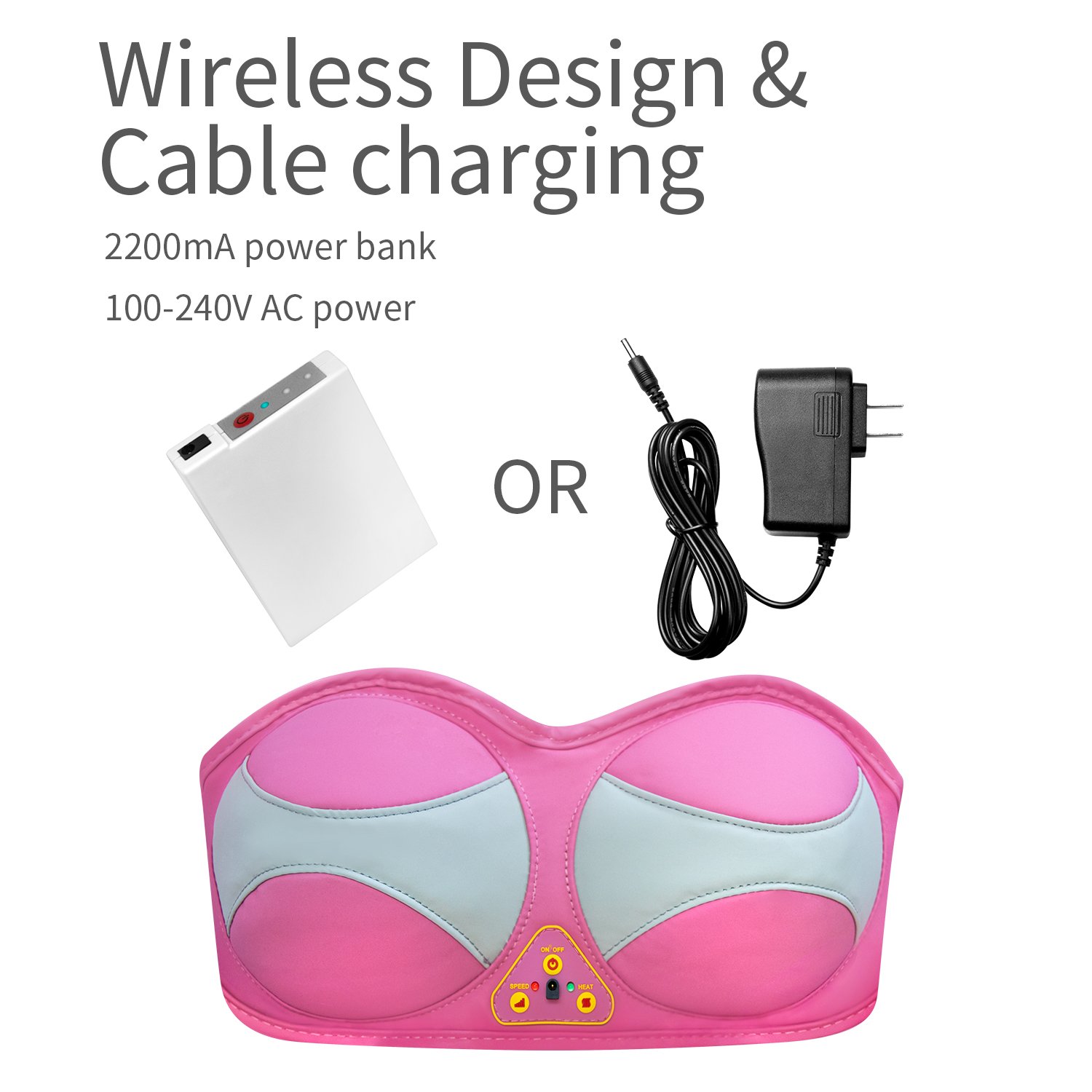 Heated Bra Massage Breast Form Breast Massager Electric Breast Enhancer