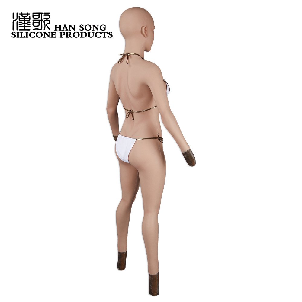 Factory Direct Supply Female Cyberskin Body Suit One-Piece With Head Mask Tight Zentai CD TD Silicone Breast Forms