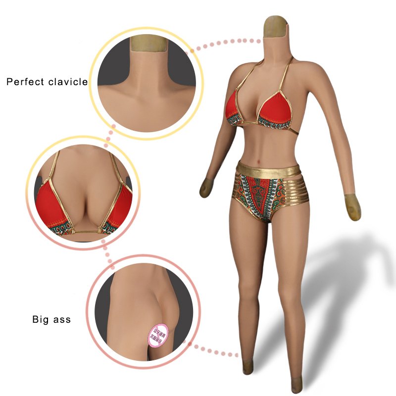 Cotton&Silicone Drag Queen False Boobs For Transvestite Shemale Transgender TD/TG Bodysuits With Breast Forms