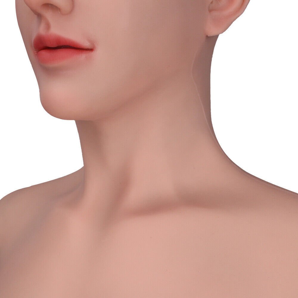 D Cup Silicone Full Headgear with make up Silicone Breast Forms With Mask Female headwear For Transgender crossdresser