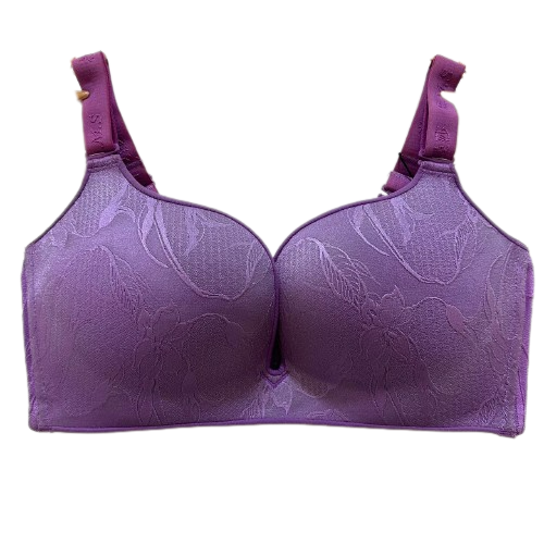 Fashion Style Purple Womens Bra Panty Set Fancy Bra Wireless Push Up Bra For Women