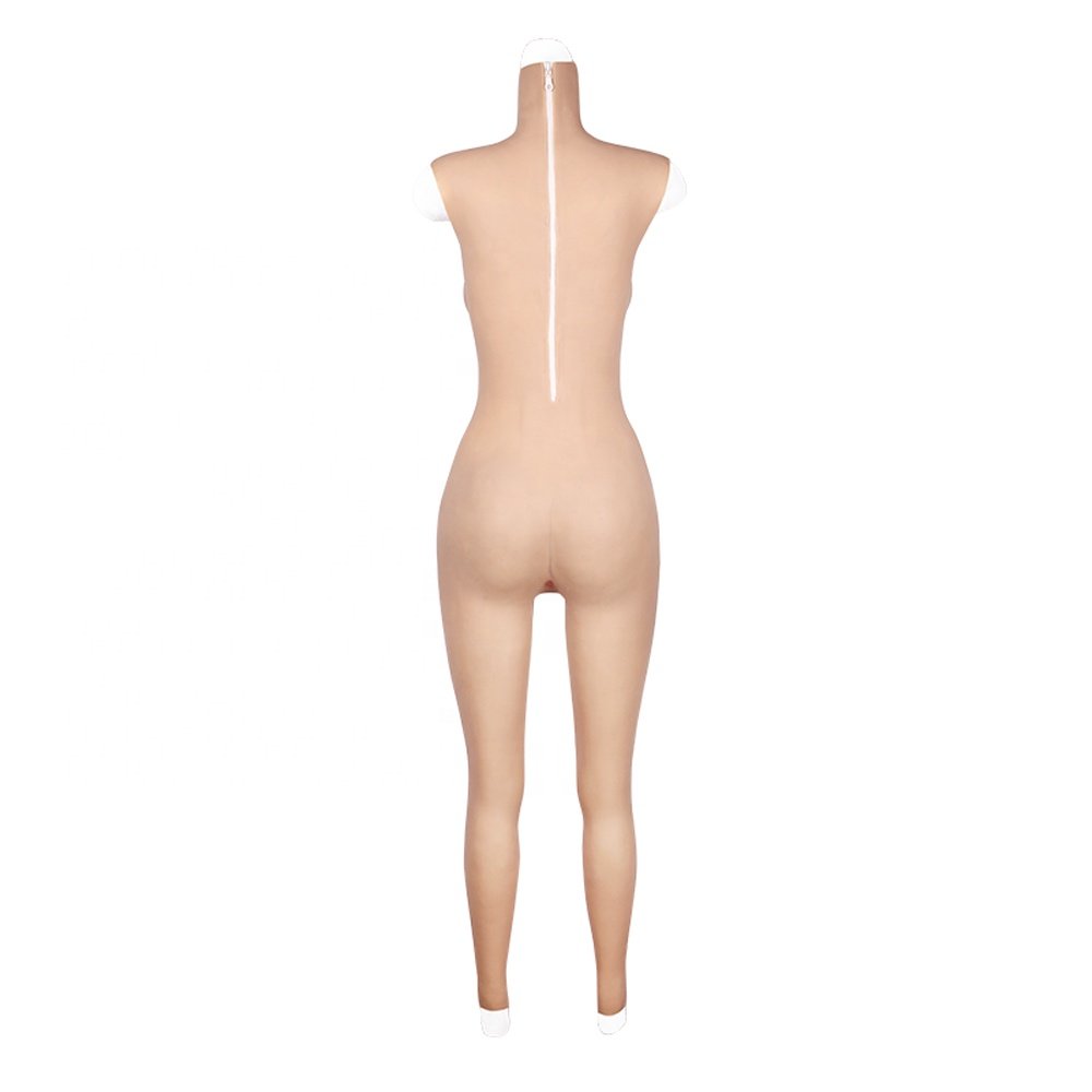 Drag Queen Full Body Skin Female Suit D cup Fake Chest fake vagina underwear female bodysuit silicone crossdress clothing