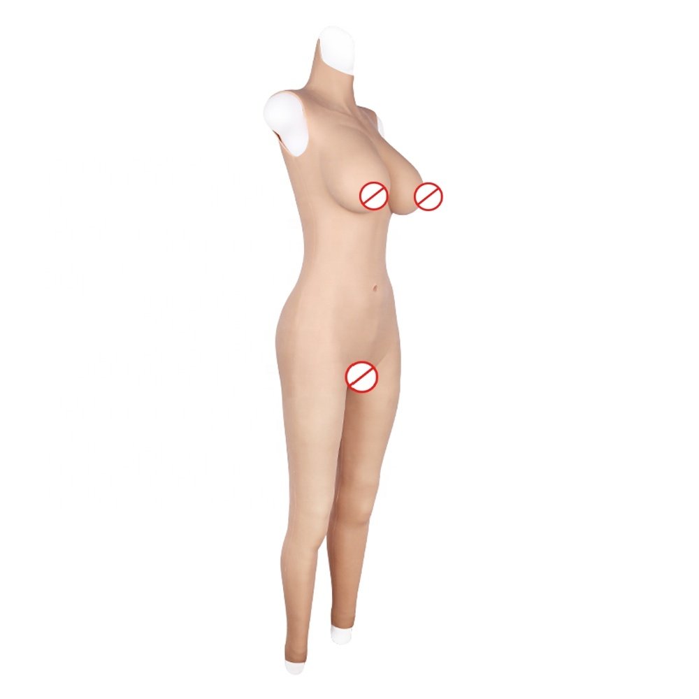 Drag Queen Full Body Skin Female Suit D cup Fake Chest fake vagina underwear female bodysuit silicone crossdress clothing