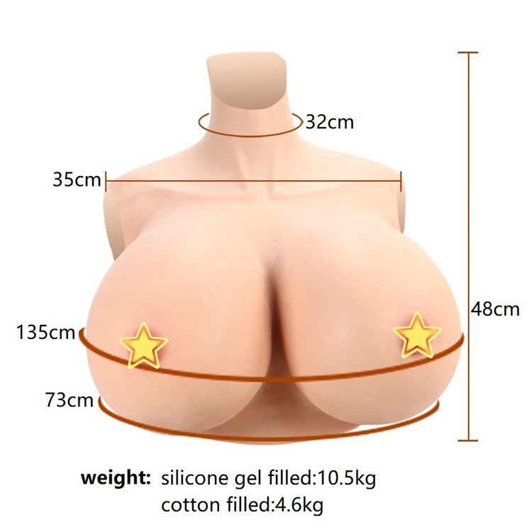 Huge Boobs Silicone Filled Z Cup Silicone Breast Forms for Crossdresser Artificial Breastplate for Drag Queen Transgender