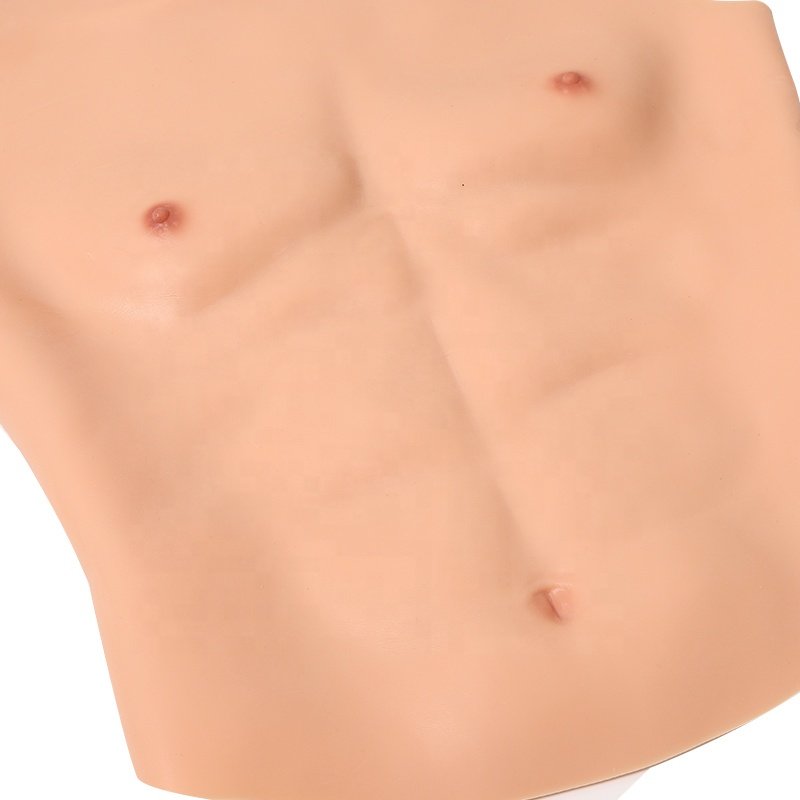 high collar Silicone Realistic Muscles Cosplay Costumes False Chest For Woman To Man Fake Abs Cover Belly For Crossdresser