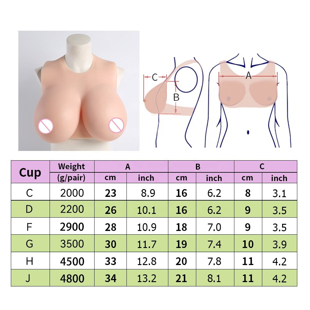 Factory Direct Sell Crossdresser Silicone Breastplates Breast Form for Drag Queen