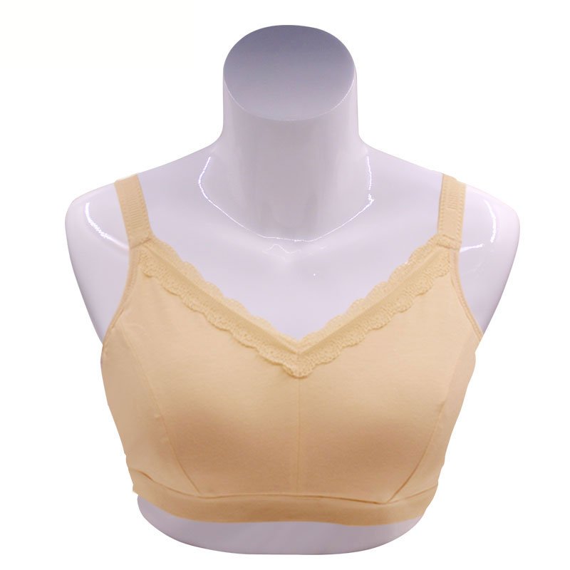 6052 Silicone Breast Forms Mastectomy surgery Cotton Lace Bra With Pockets Artificial Breast Prosthesis Woman Wireless Bra