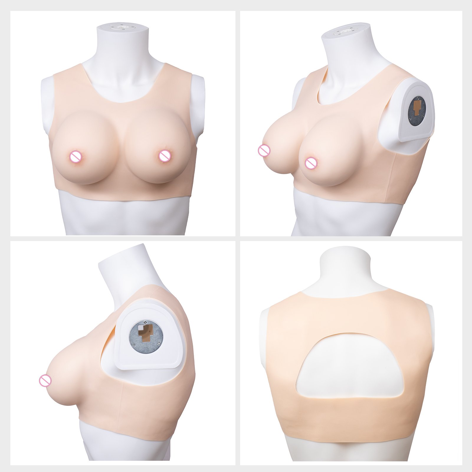 Artificial Soft Free Boobs Round Neck Hollow Style Sexy Bar Forms Crossdresser Cosplay Suit Silicone Breast For Men