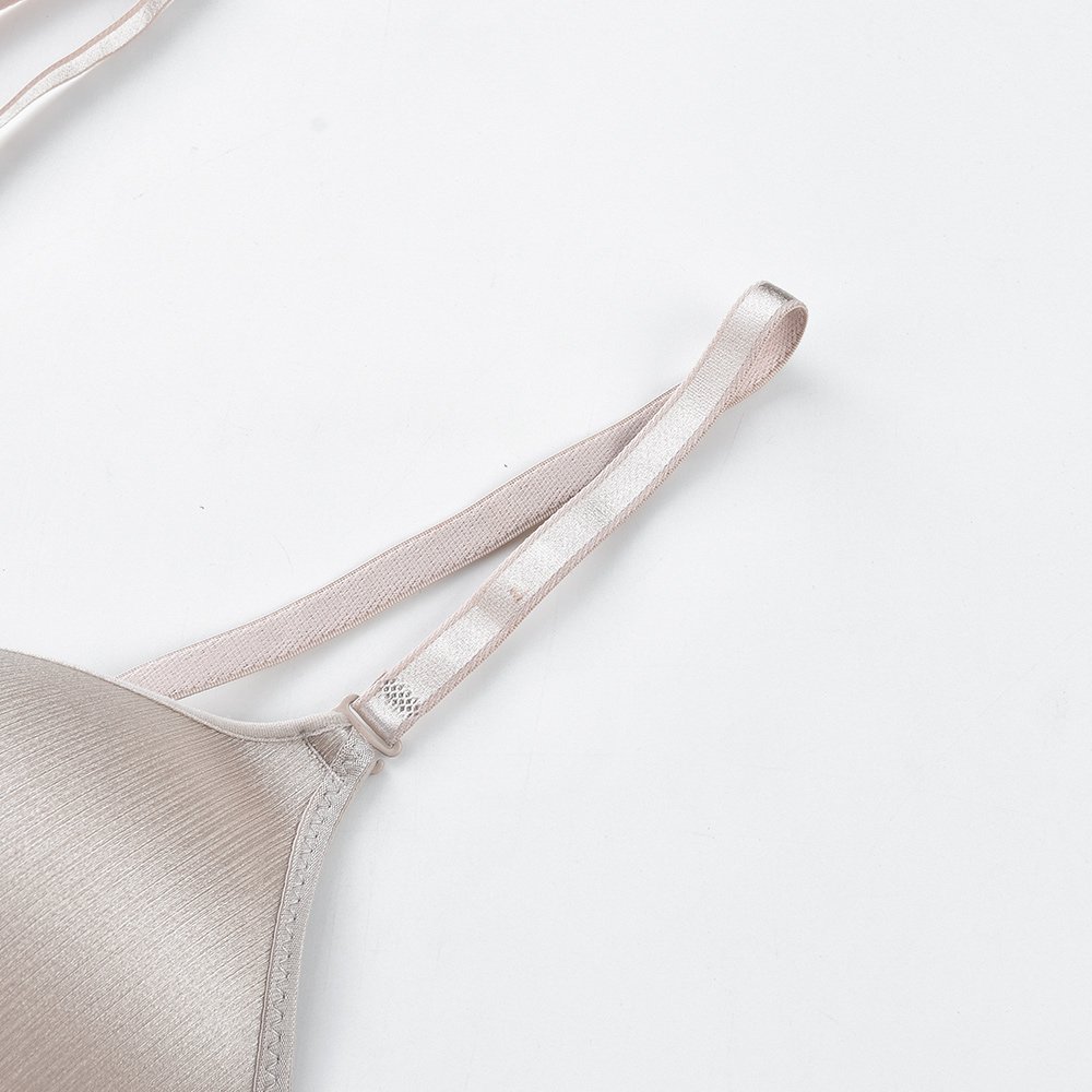 Ultra-Comfort Big Size Women Bra with Breathable Fabric and Superior Lift Effect Elegant Champagne Wirefree Plus Size Bralette