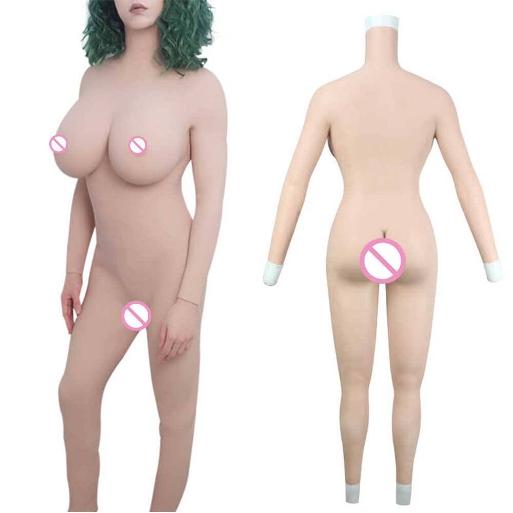 Cosplay Transgender Silicone Body Suit Fake Boob G/H cup Big Breast Fake Pussy Jumpsuit Sissy Shemale Crosdresser Transvistite