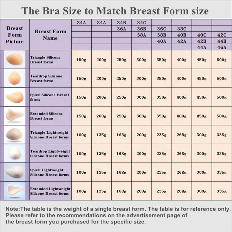 One Piece water drop Lightweight Silicone Breast Forms Breast Prosthesis for Mastectomy Concave Bra Pad