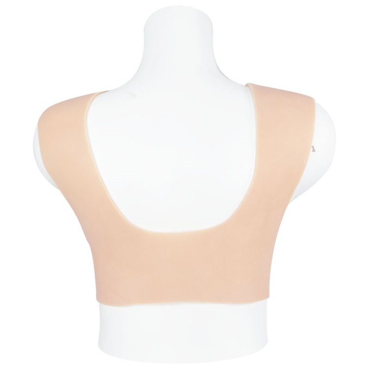 Silicone Breast Hollow Back Round Collar Artificial Breast for Crossdresser Transgender Drag Queen Shemale